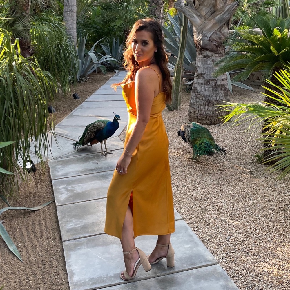 Marigold midi slip dress